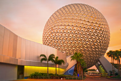 Walt Disney World Epcot Spaceship Earth Sunrise
